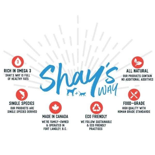 Shay's Way Air-Dried Sockeye Salmon Split Tails Dog & Cat Treats – 50 g