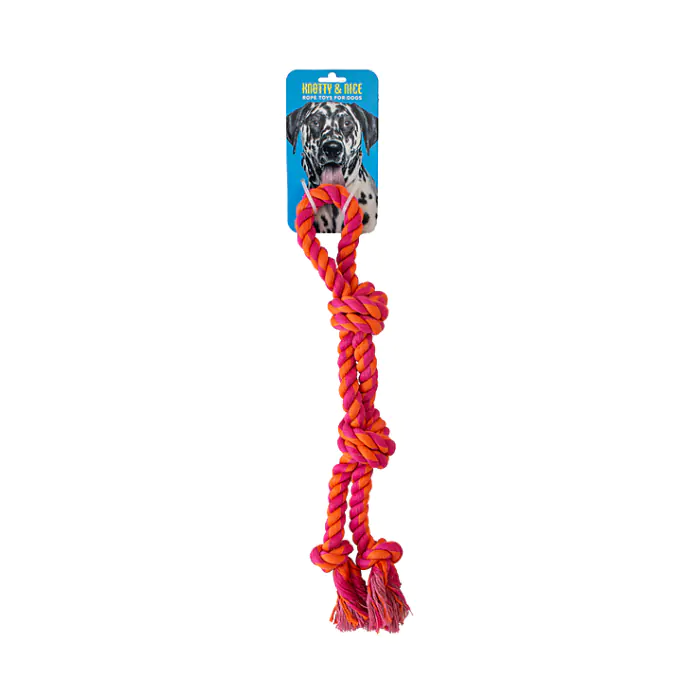 KNOTTY NICE Knotty Split Rope Orange & Pink 17.75"