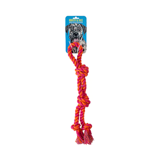 KNOTTY NICE Knotty Split Rope Orange & Pink 17.75"
