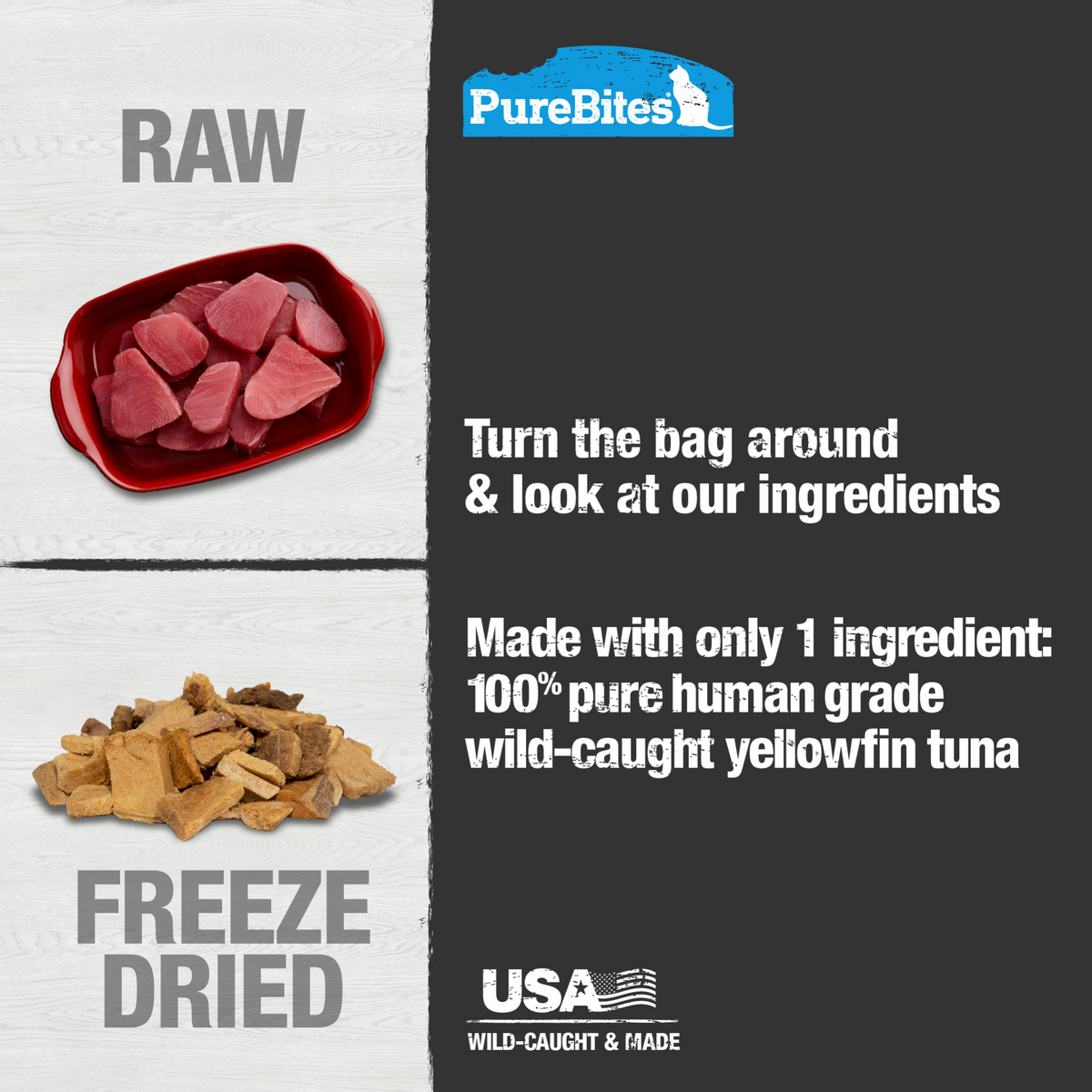 PureBites Freeze-Dried Tuna Cat Treats – 25 g (0.88 oz) – official PureBites image 3