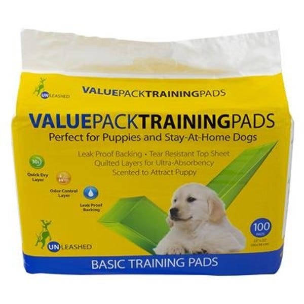 Unleashed Basic Value Housebreaking Pads for Dogs – 100 Pack
