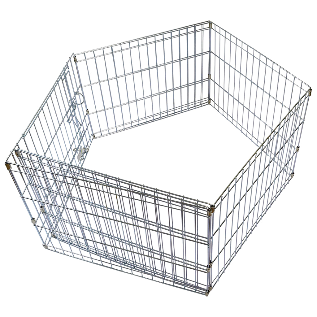 UNLEASHED Exercise Pen Zinc Silver 8 Panels 24x18&quot