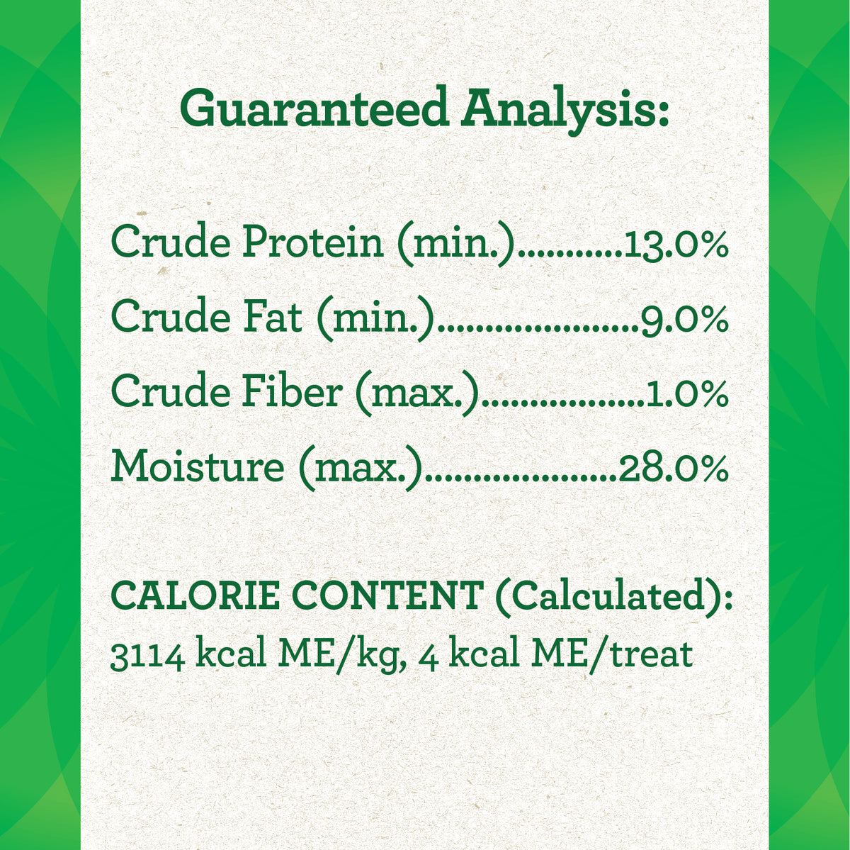 Feline Greenies Pill Pockets Chicken guaranteed analysis