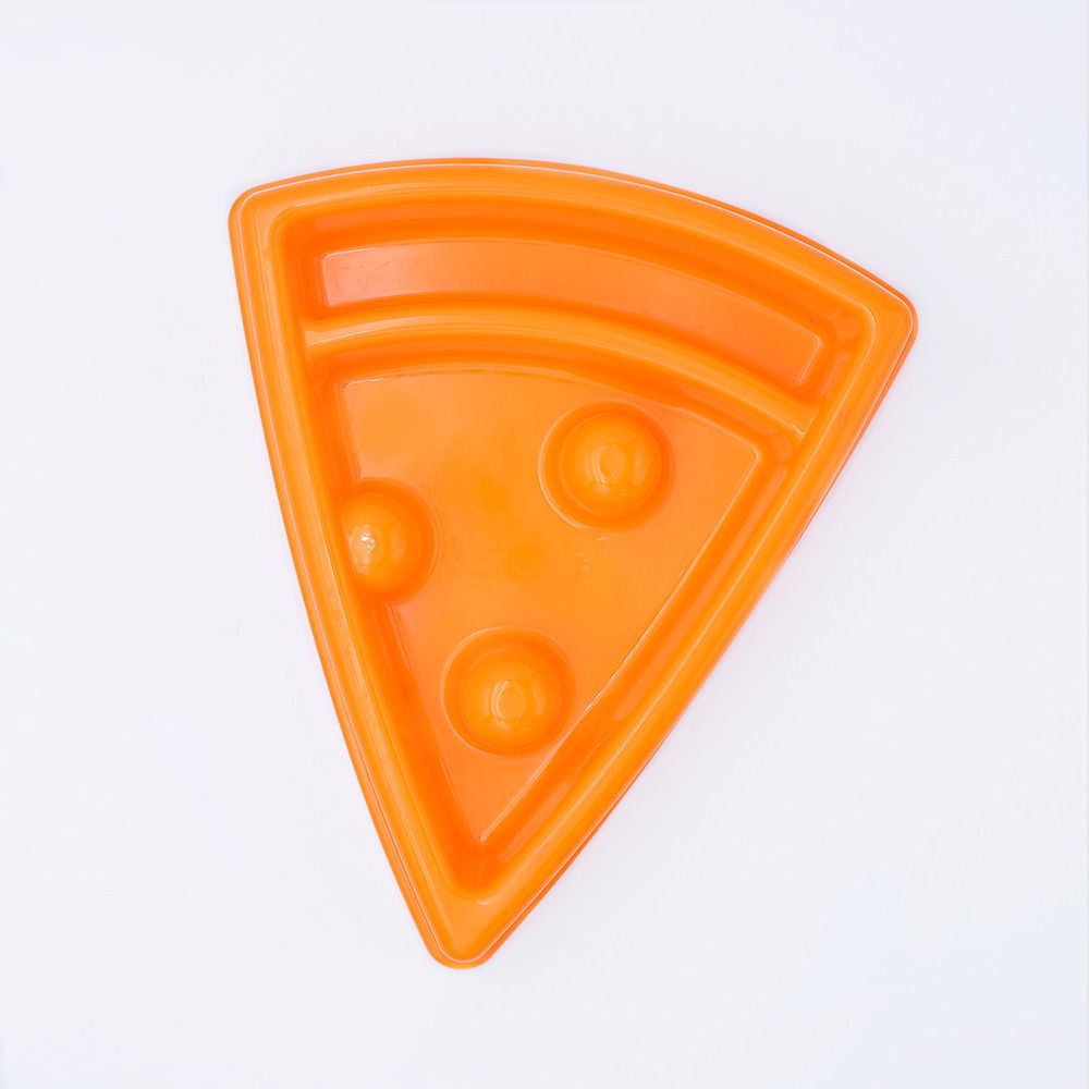 ZippyPaws Happy Bowl Pizza orange slow feeder detail