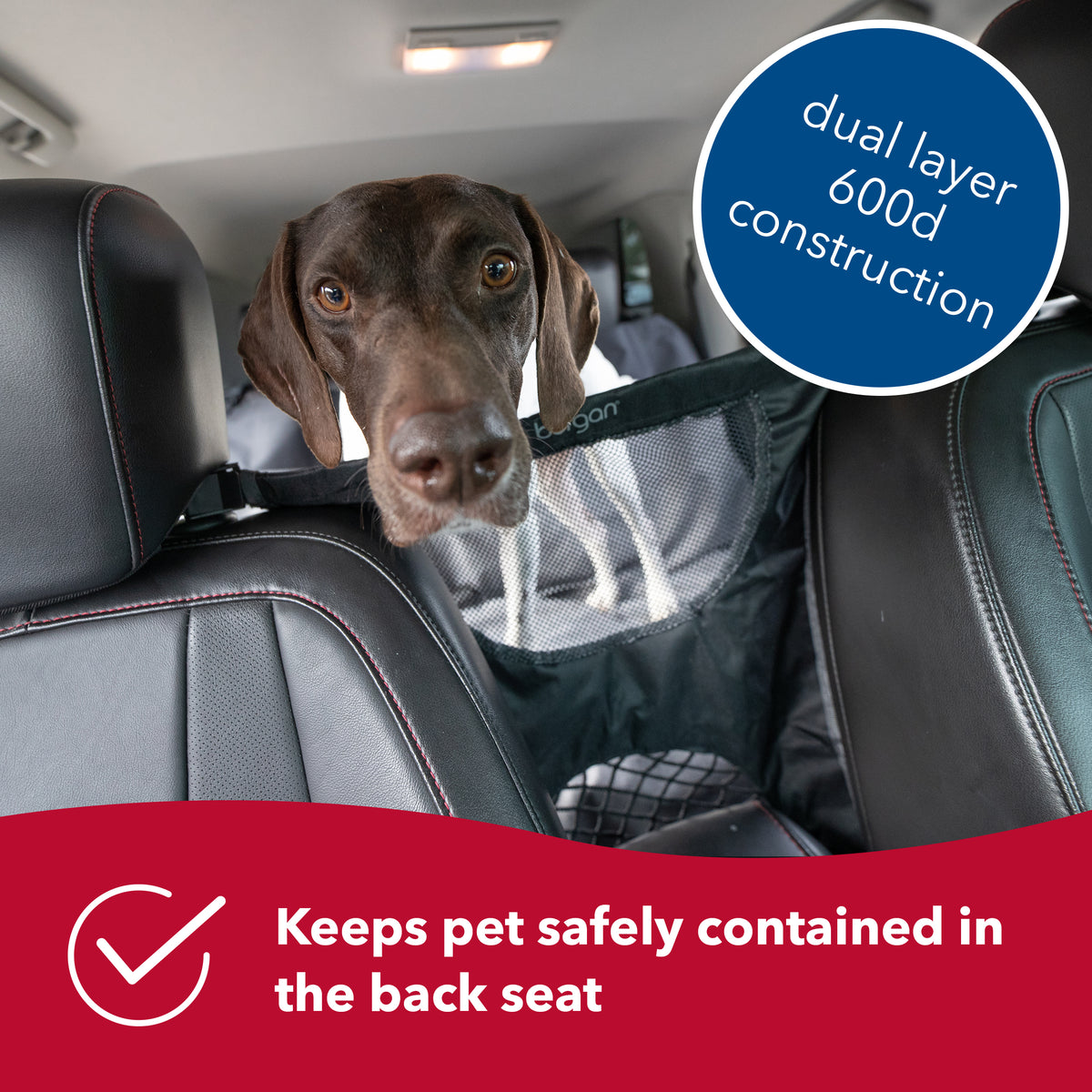 Bergan dog barrier installed between front seats
