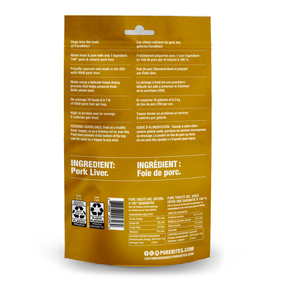PureBites Freeze-Dried Pork Liver Dog Treats – 100 g – official PureBites image 2