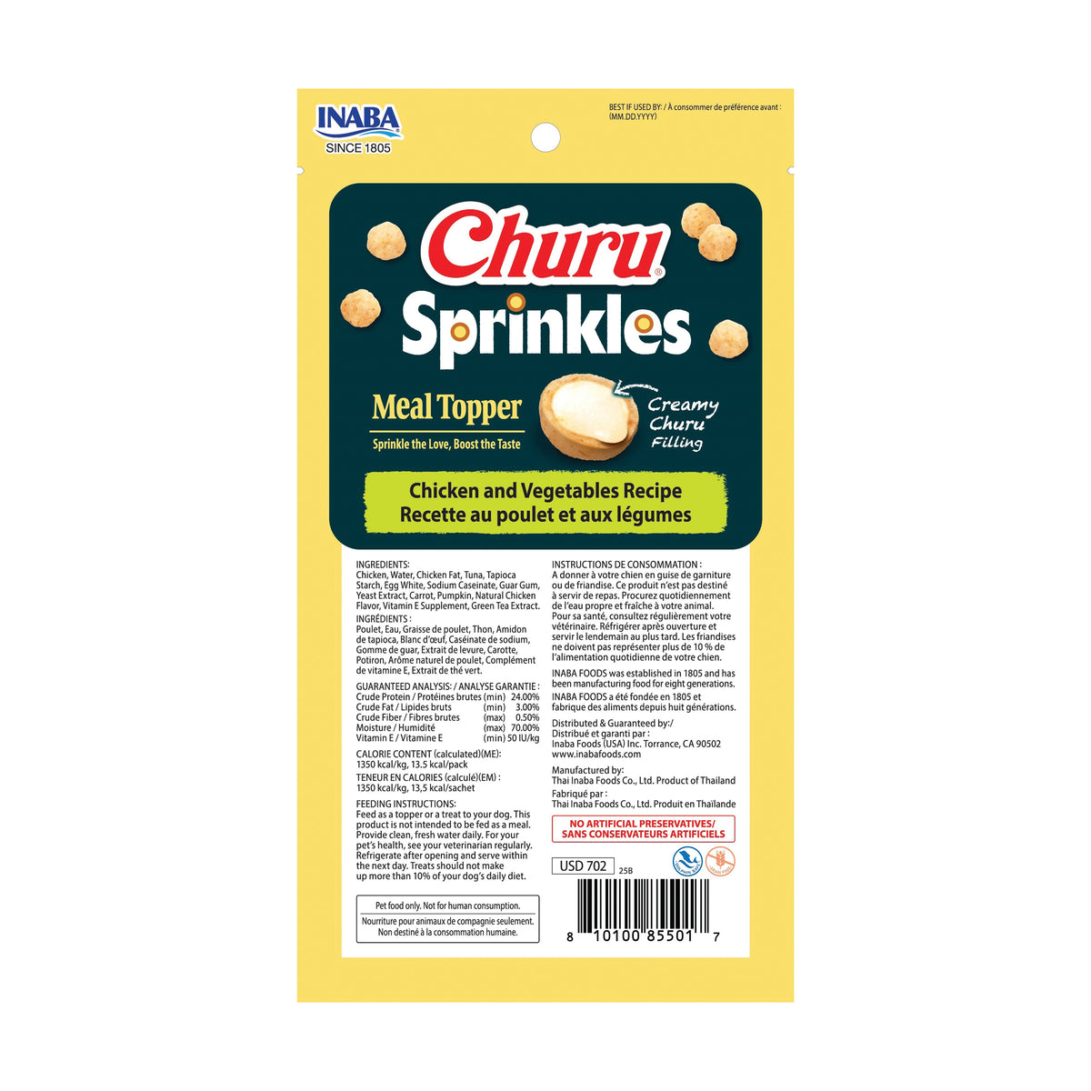 Inaba Churu Sprinkles Chicken and Vegetables Recipe – official product image
