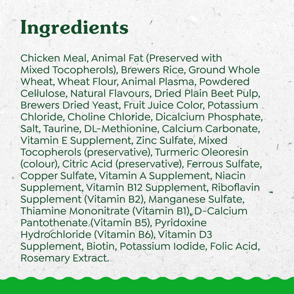 Feline Greenies Smartbites Healthy Indoor Chicken ingredients