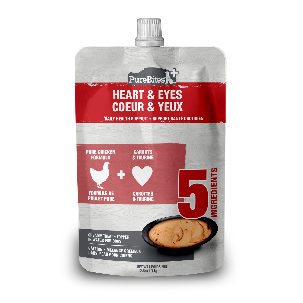 PureBites+ Heart & Eyes Squeezable Dog Treat & Topper – 71 g (2.5 oz) Pouch – official PureBites image 1