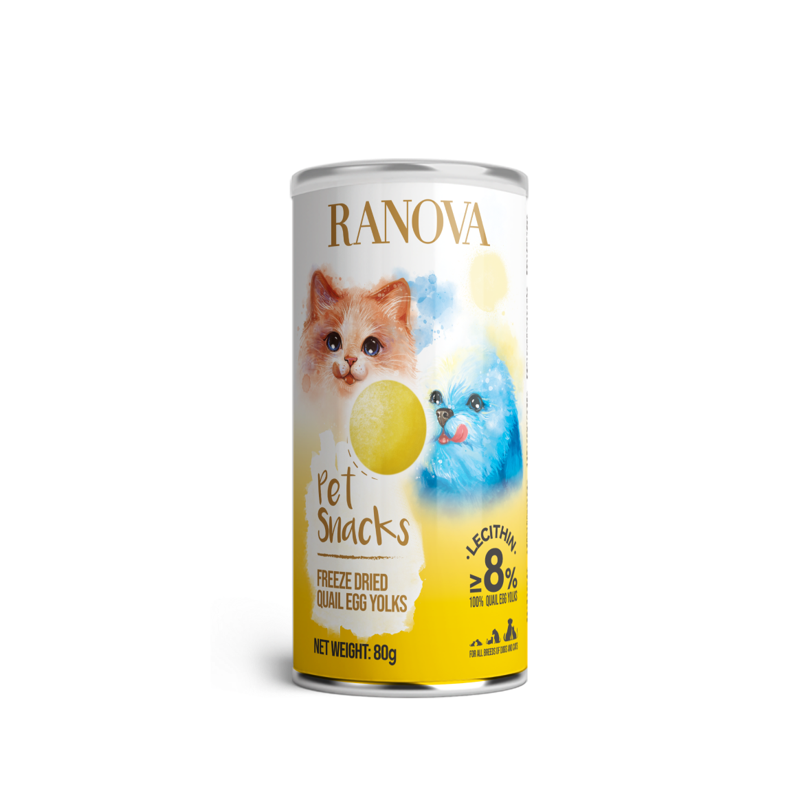 Ranova Freeze-Dried Quail Egg Yolk Dog & Cat Treats – 80 g