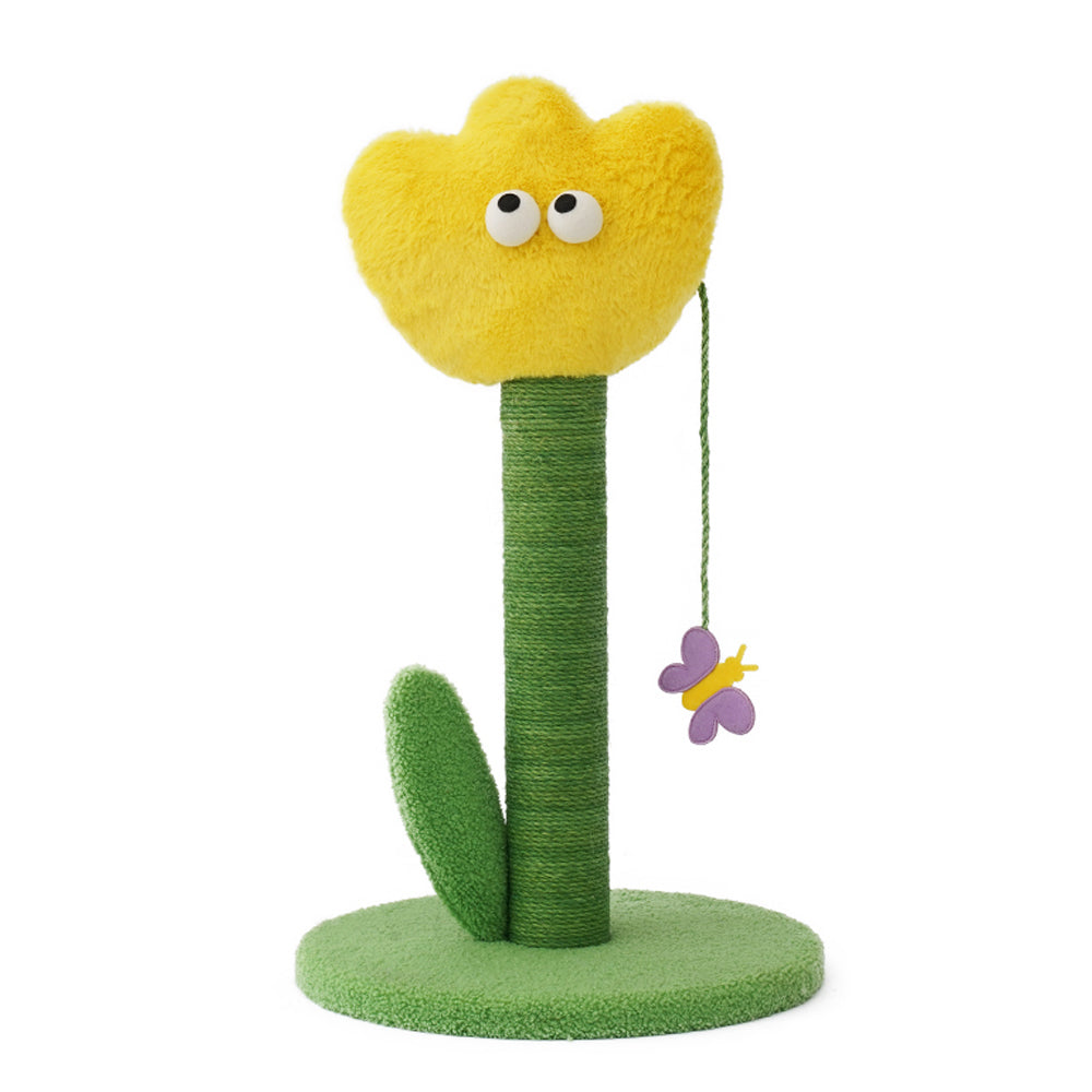 Zeze Tulip Cat Scratching Post – Yellow
