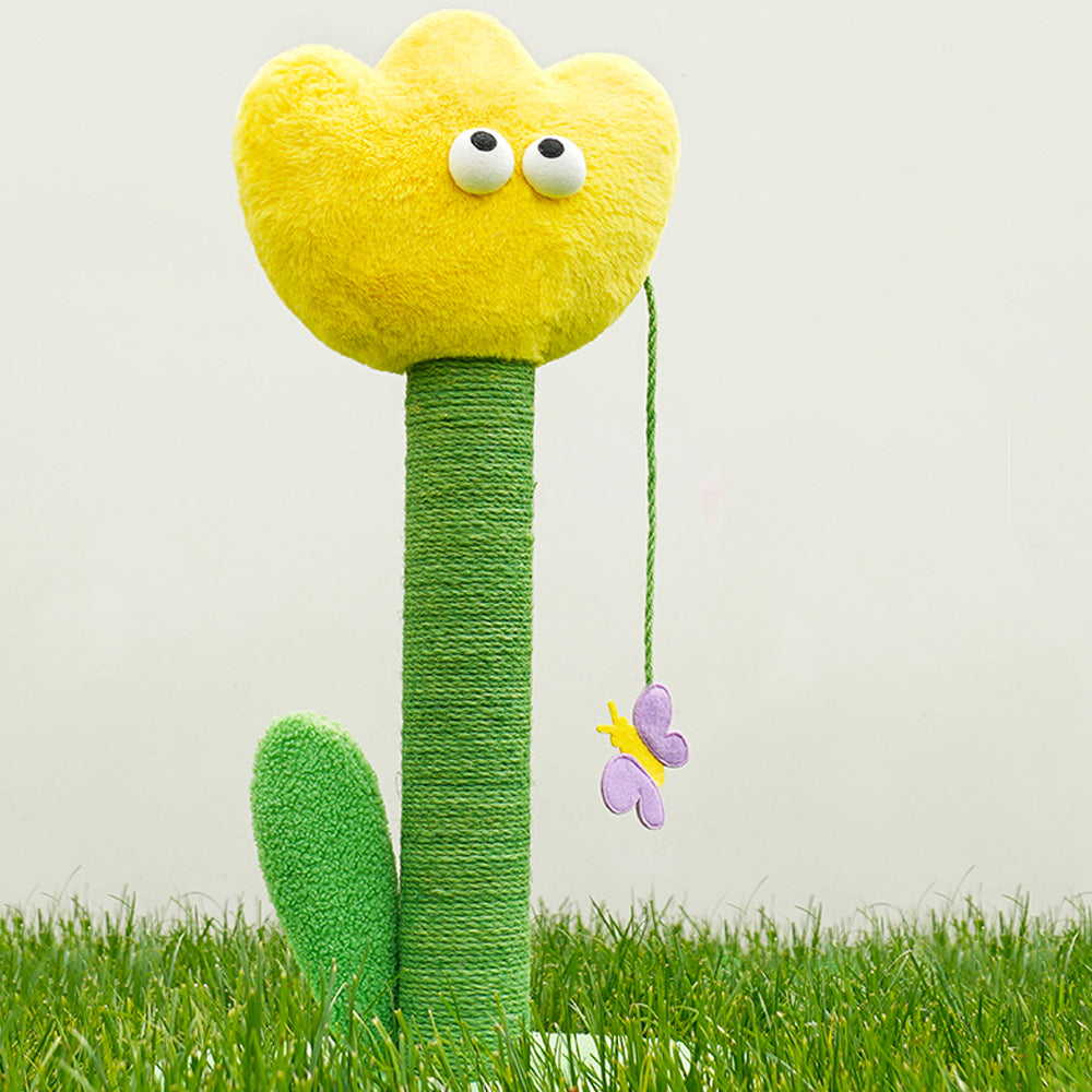 Zeze Tulip Cat Scratching Post – Yellow
