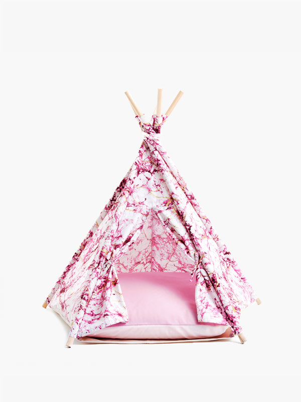 Huts and bay TEEPEE TENT MARBLE PINK