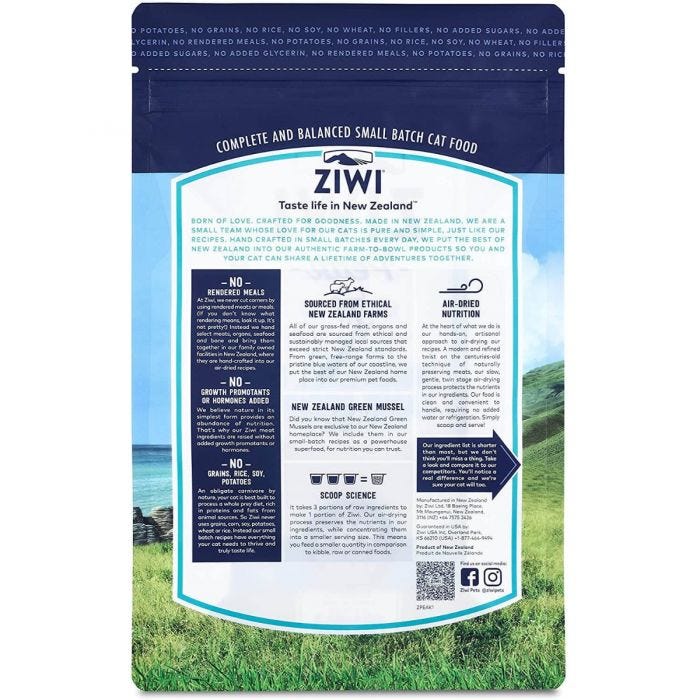 ZiwiPeak Air-Dried Mackerel & Lamb Cat Food