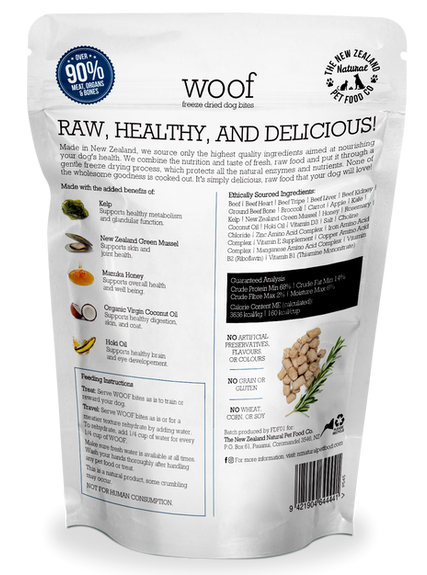 Woof Freeze Dried Dog Treats - Beef