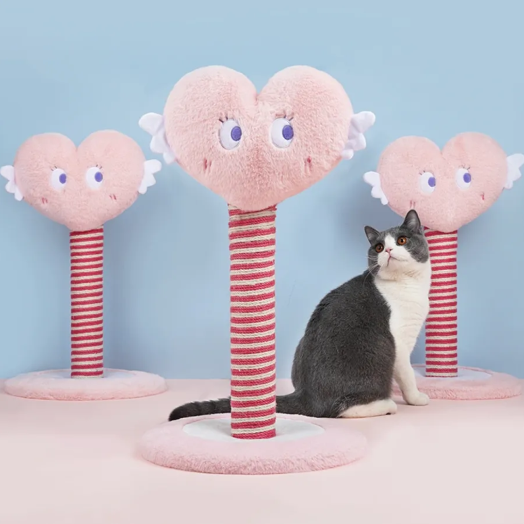 ZEZE PINK HEARTS CAT SCRATCHER